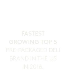 White icon for fastest growing top 5 pre-packaged deli brand in the U.S. in 2016