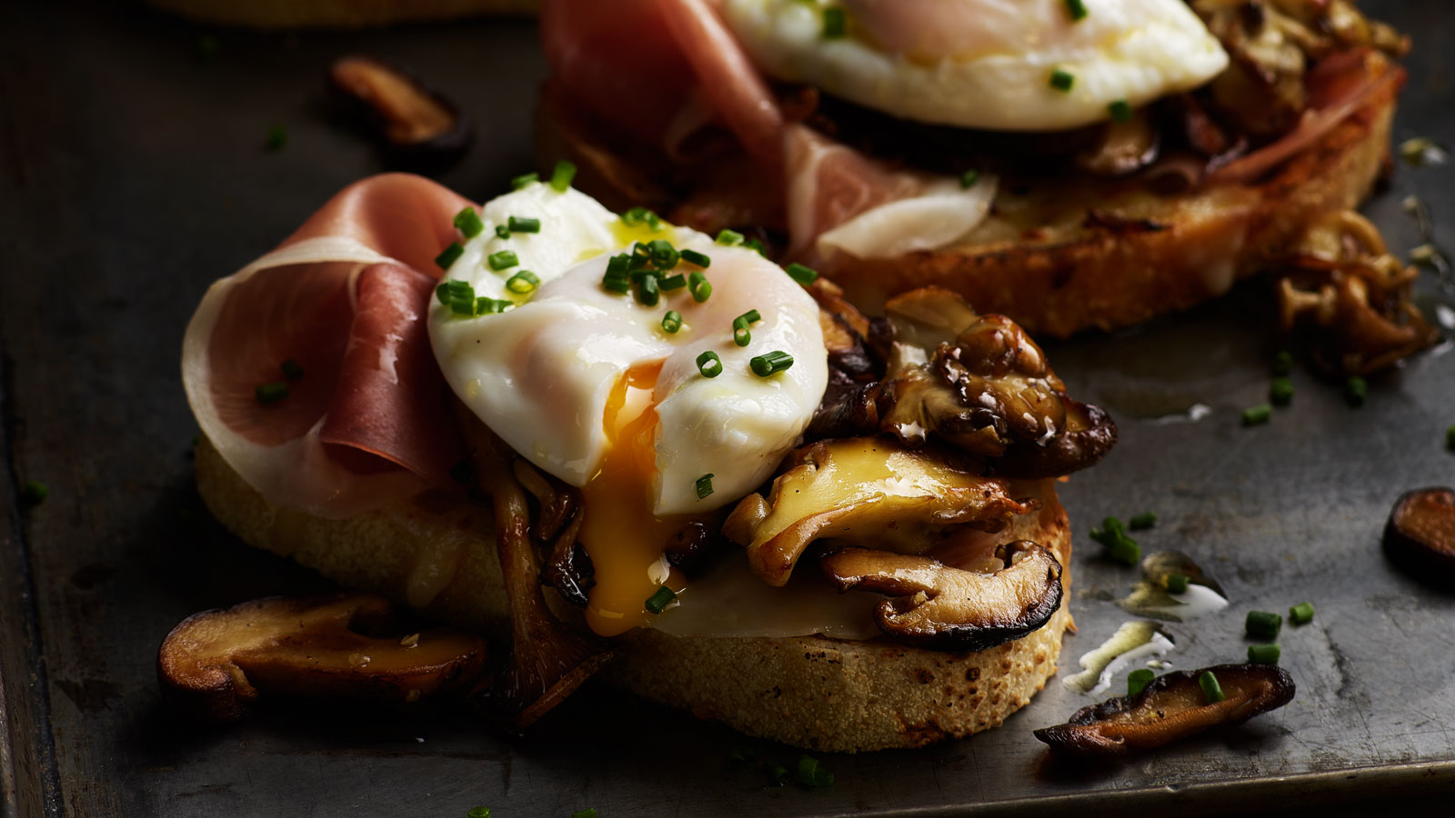 Wild Mushroom Prosciutto Toasts