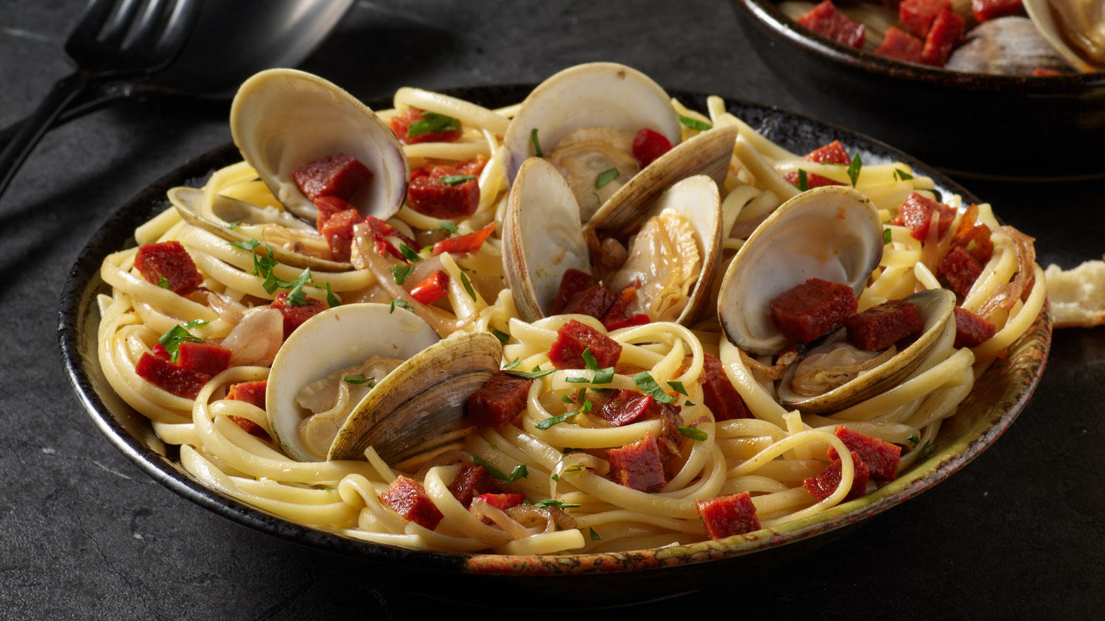 Linguine with Clams and Chorizo